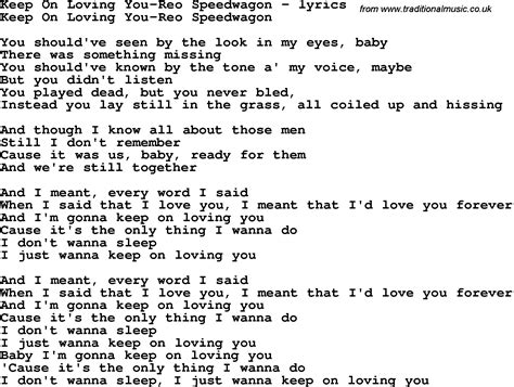 keep on loving you song|reo speedwagon love songs.